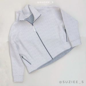 CALIA by Carrie Underwood Textured Weave White Grey Cloud Jacket 1X